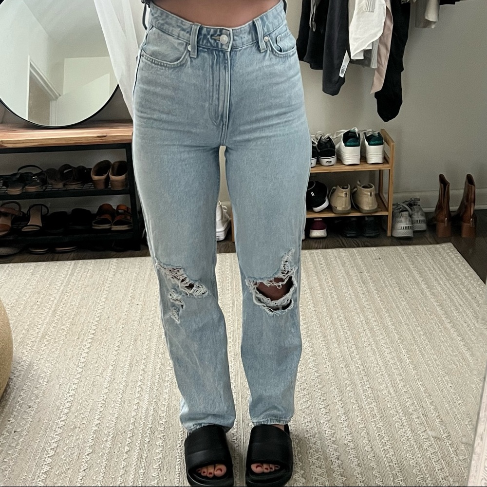 H&M LOOSE STRAIGHT HIGH WAISTED JEANS